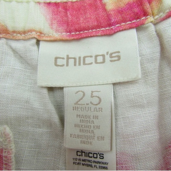 Chico’s Ultimate Fit Wide Leg Pants SZ 2.5 Regular Havana Shores Linen NWT - Picture 7 of 14